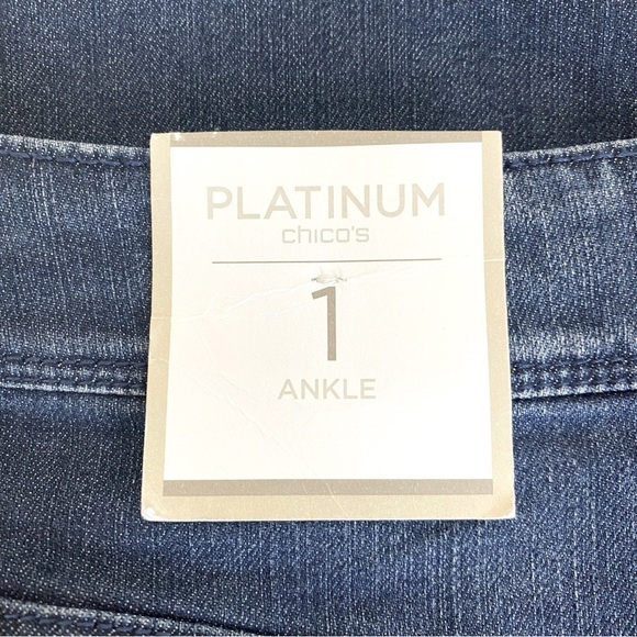 Chico’s Platinum Ankle Cuffed Denim Jeans Size 8 - Picture 7 of 10
